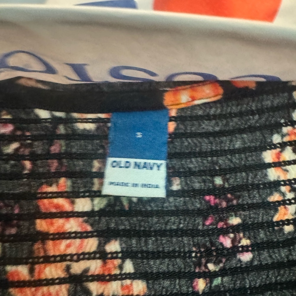 Old Navy Black Floral Midi Dress Size Small - Picture 4 of 4